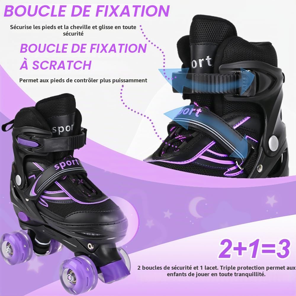 Patins à roulettes réglables pour enfants garçons et filles, patins à roulettes réglables avec toutes les roues éclairées pour enfants, enfants, petits, grands enfants, débutants