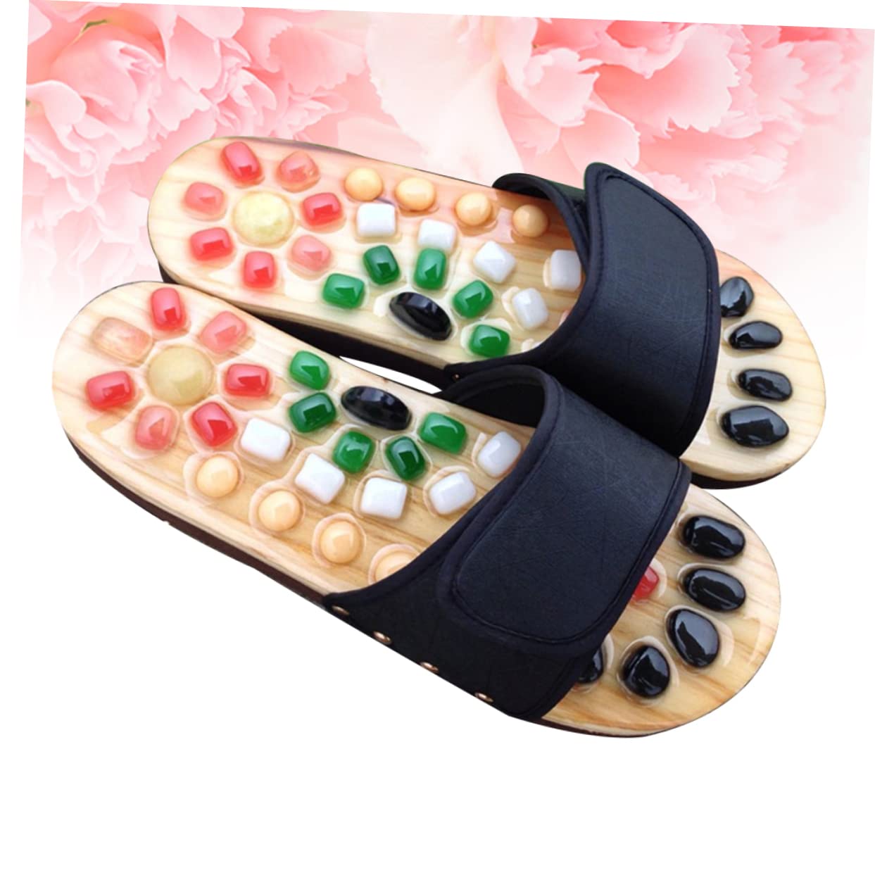 Akupressur Massagepantoffeln 39-40 Schwarz für Damen und Zuhause