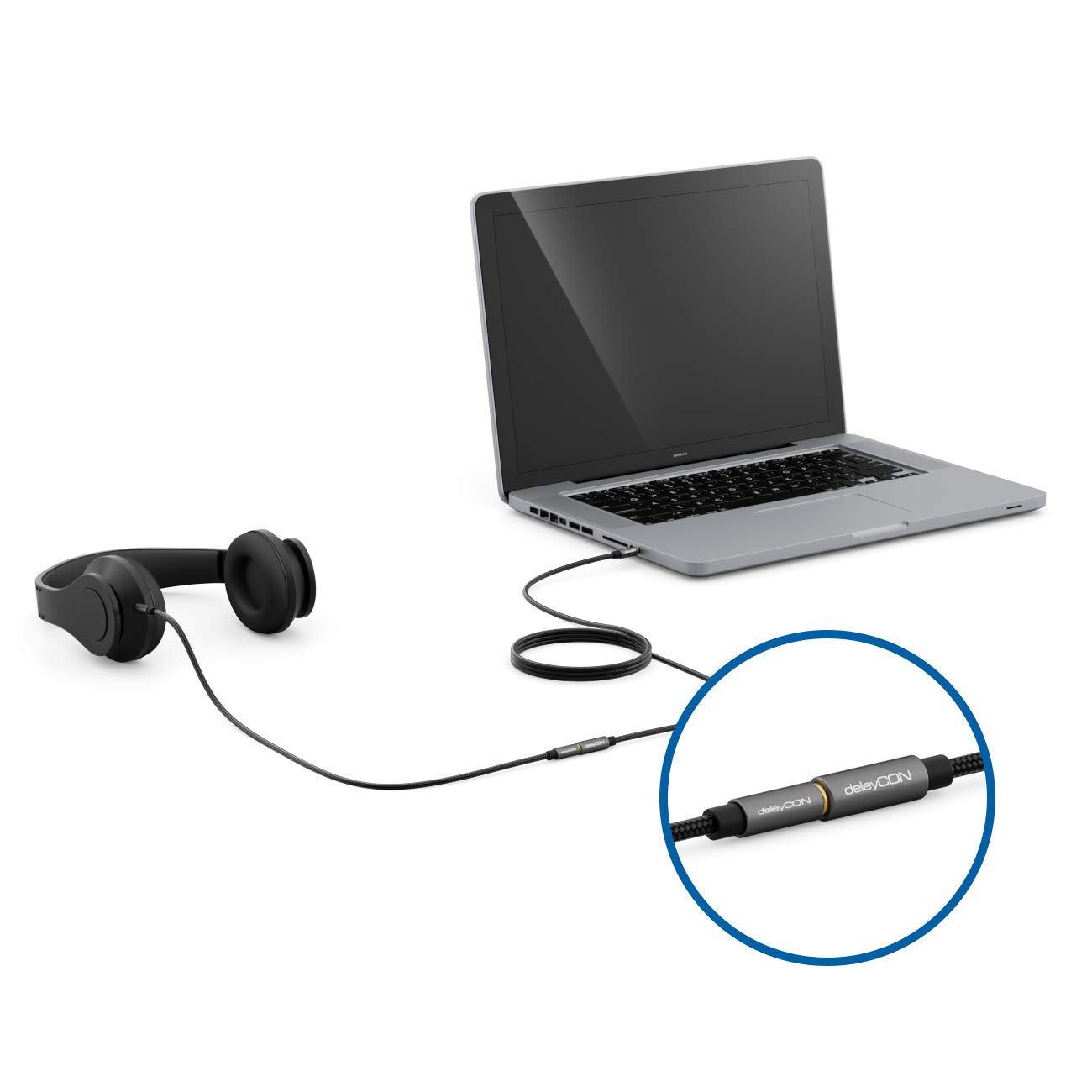 deleyCON 2m kabel aux przedłużacz 3,5mm - kabel audio jack przedłużacz stereo - kabel bawełniany i metalowa wtyczka - telefon komórkowy smartfon tablet słuchawki odbiornik HiFi samochód