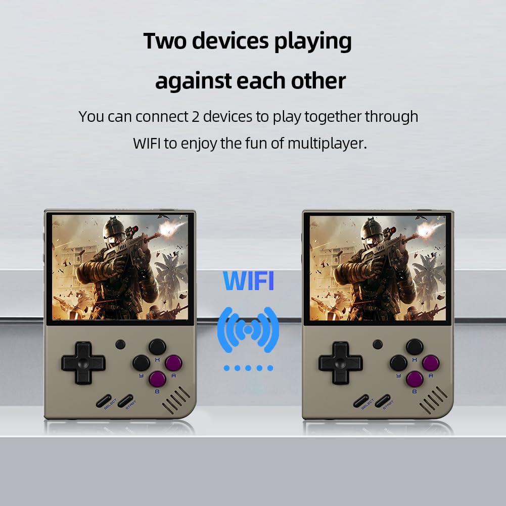 Kexpery Mini Plus Console di gioco portatile retrò portatile Sistema Linux Schermo IPS da 3,5 pollici Console for videogiochi classica Supporto WiFi ricaricabile 3000mAh Regalo for bambini e