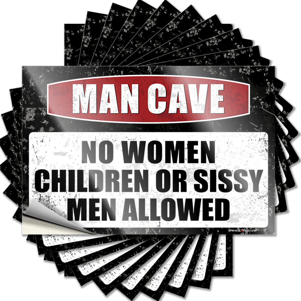 JNBT Garage For Man Funny Sticker Home Library Decor Laminated Outdoor Bar - Cave Rules/Small Signs(6X9CM-10Pcs)
