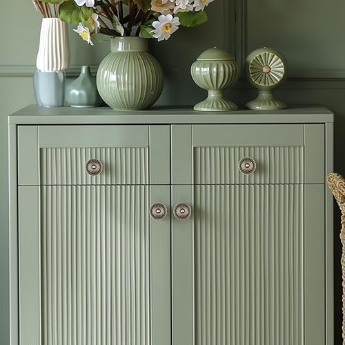 Miniatura 5 de turst4care - Paquete de 15 tiradores de latón antiguo para armario de cocina, manijas de cajón de armario de color dorado cepillado, patrón de rayos