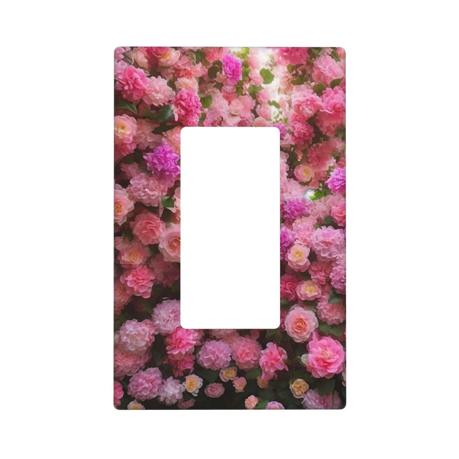 Nonhai Style M Flower Wall Wall Plate Cover 1 Gang Light Switch Cover Decorative Single Duplex Wall Plates Mid-Size Decorator Blank Electrical Switch Plate Cover For Electrical Outlets