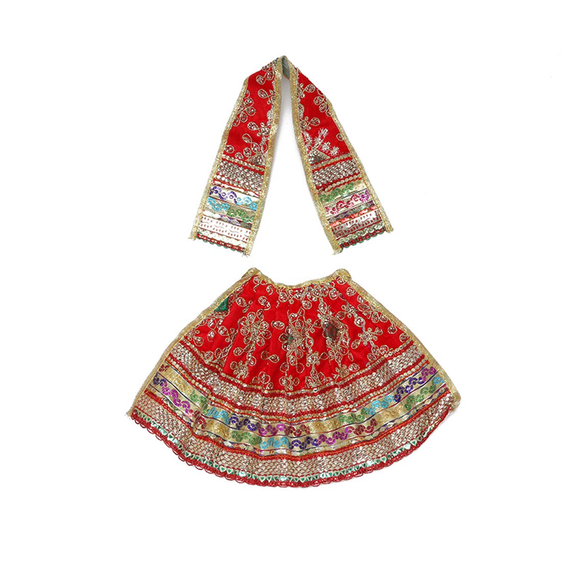 Aditri Creations Red Laxmi Durga Devi Mata Dress poshak vastra Cloth lehanga Chunari Puja Item for Idol Statues
