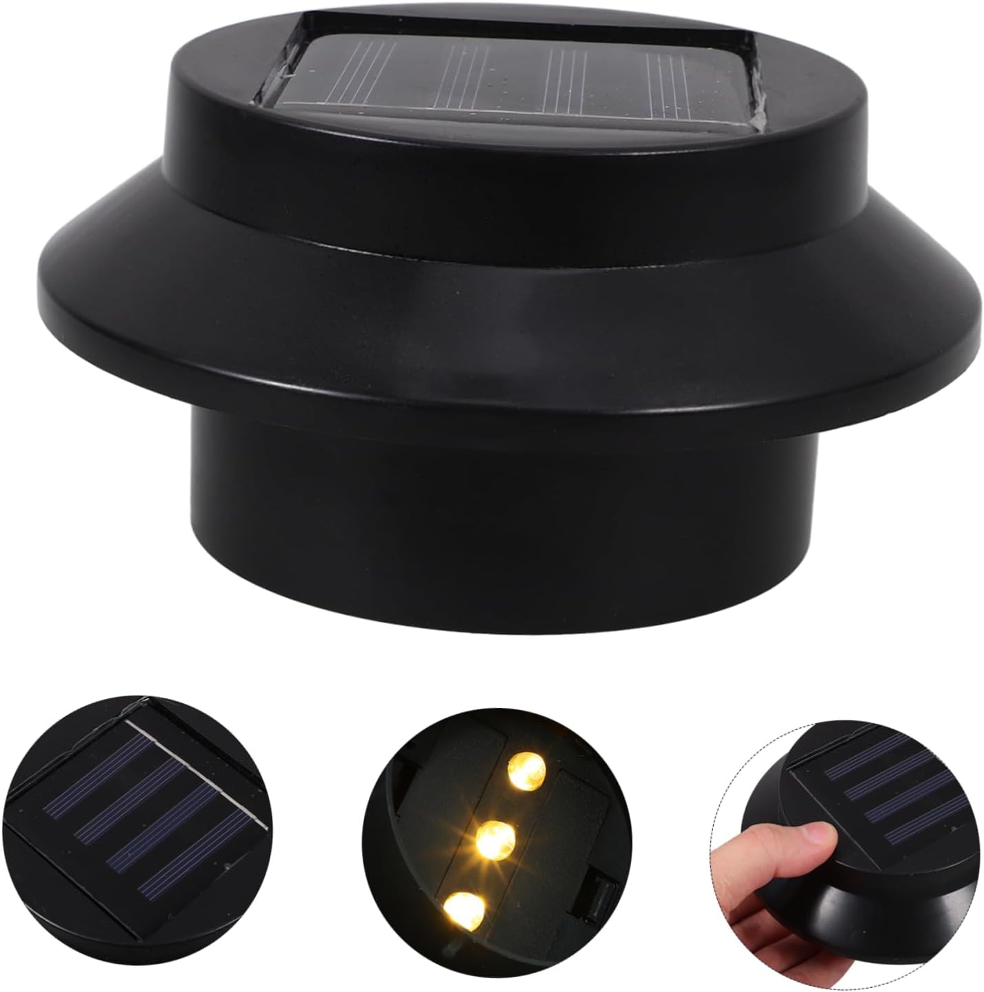 UKCOCO 6-Pack Solar Fence Lamp LED Light Waterproof Outdoor Garden Lighting Energy-Saving Solar Lights for Patios and Walkways