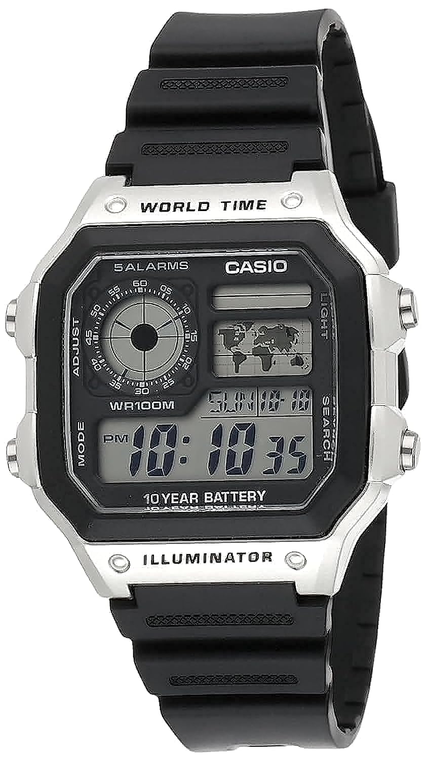 Casio Men's Digital Dial Stainless Steel Band Watch