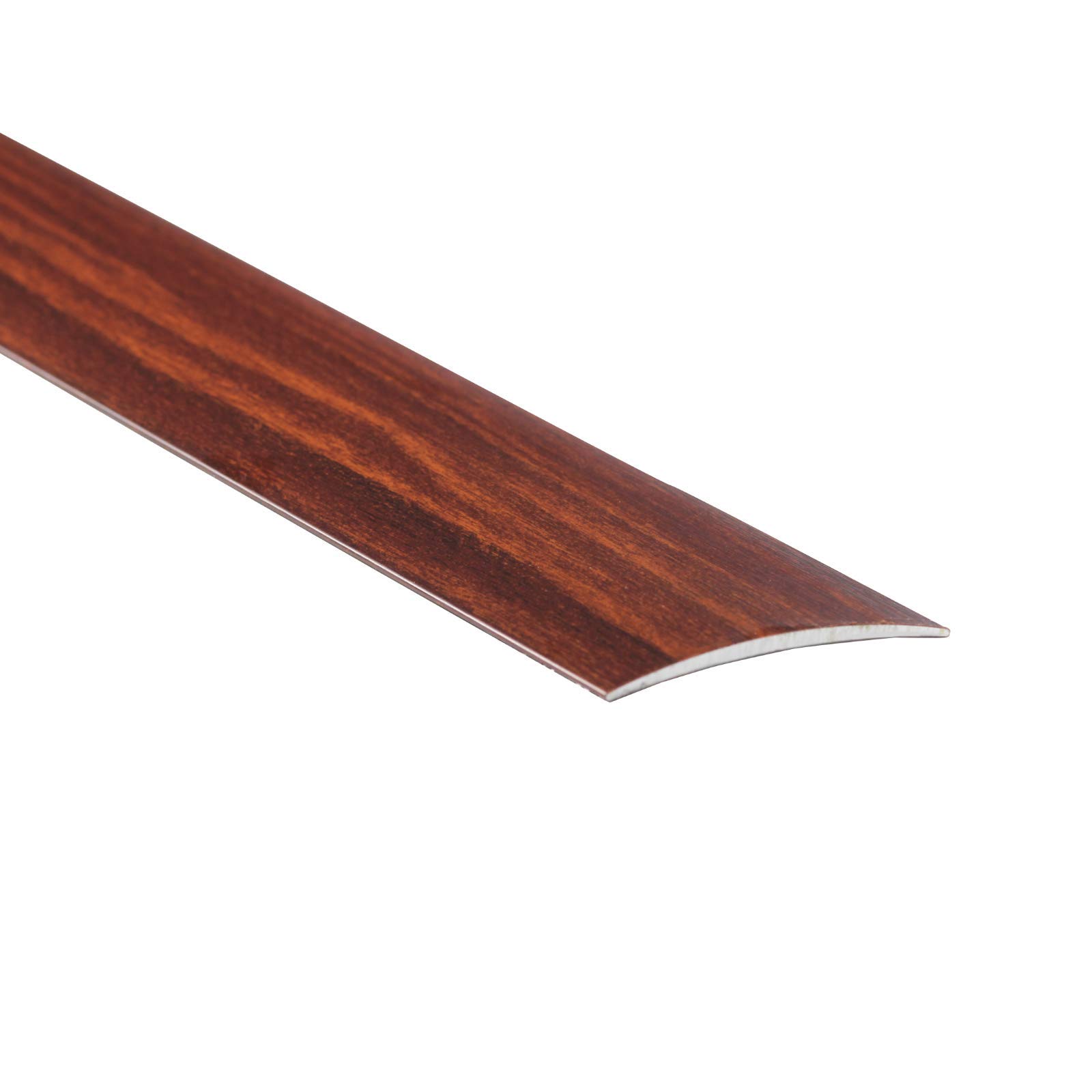 60mm Wide Self-Adhesive Aluminium Wood Effect Transition Strip Carpet Cover Door Floor Threshold TMW Profiles (Walnut)