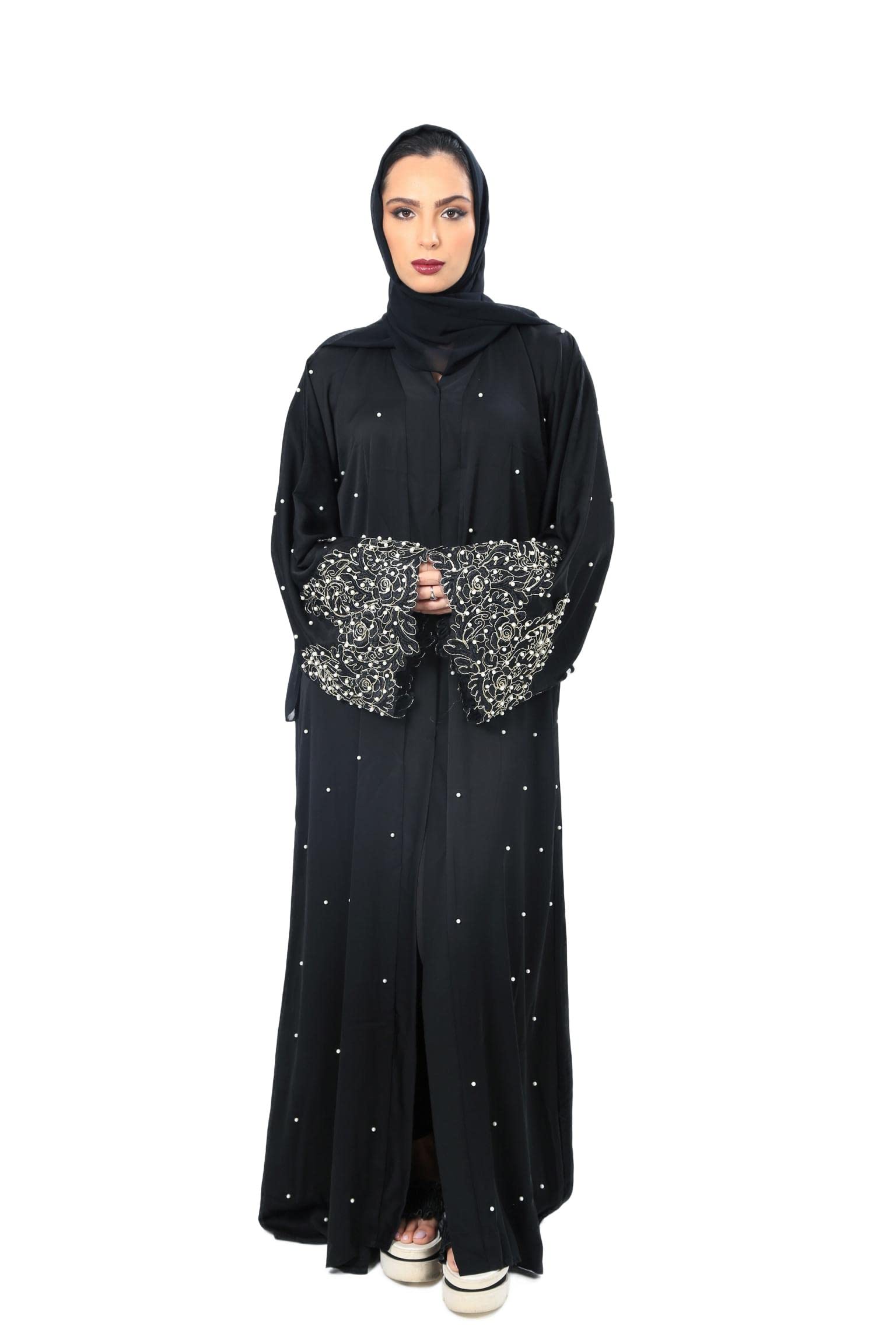 NukhbaaWomens Premium Abaya Button Down AJ1146A Button Down (pack of 1)