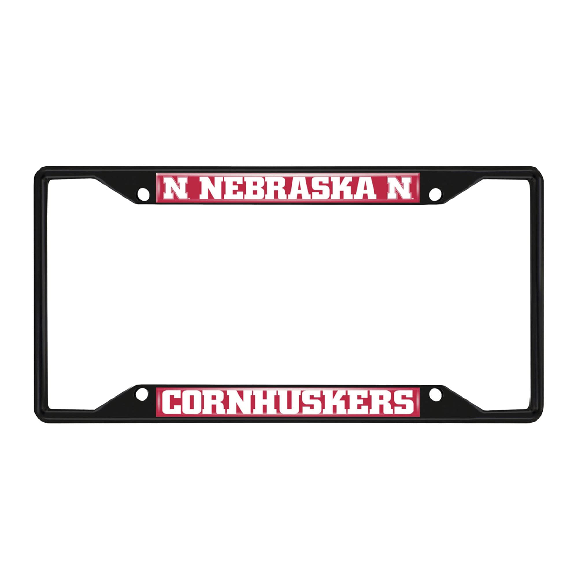 FANMATS 31269 Nebraska Cornhuskers Metal License Plate Frame Black Finish