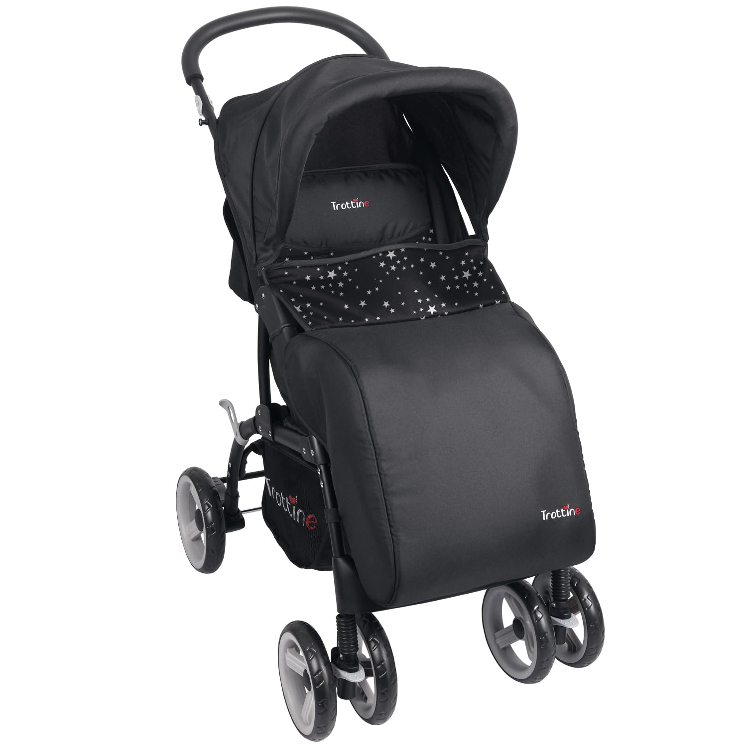 TS Cassiope TRAVEL SYSTEM Duo 2-en-1 : poussette compacte longue durée naissance-4 ans (22kg max) avec habillage pluie, combinée à un siège auto bébé R129 40-83 cm (13 kg max) – NoirEtoile