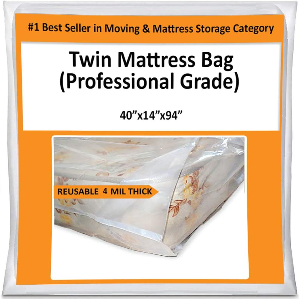 Twin Mattress Bag Cover for Moving or Storage 4 Mil Heavy