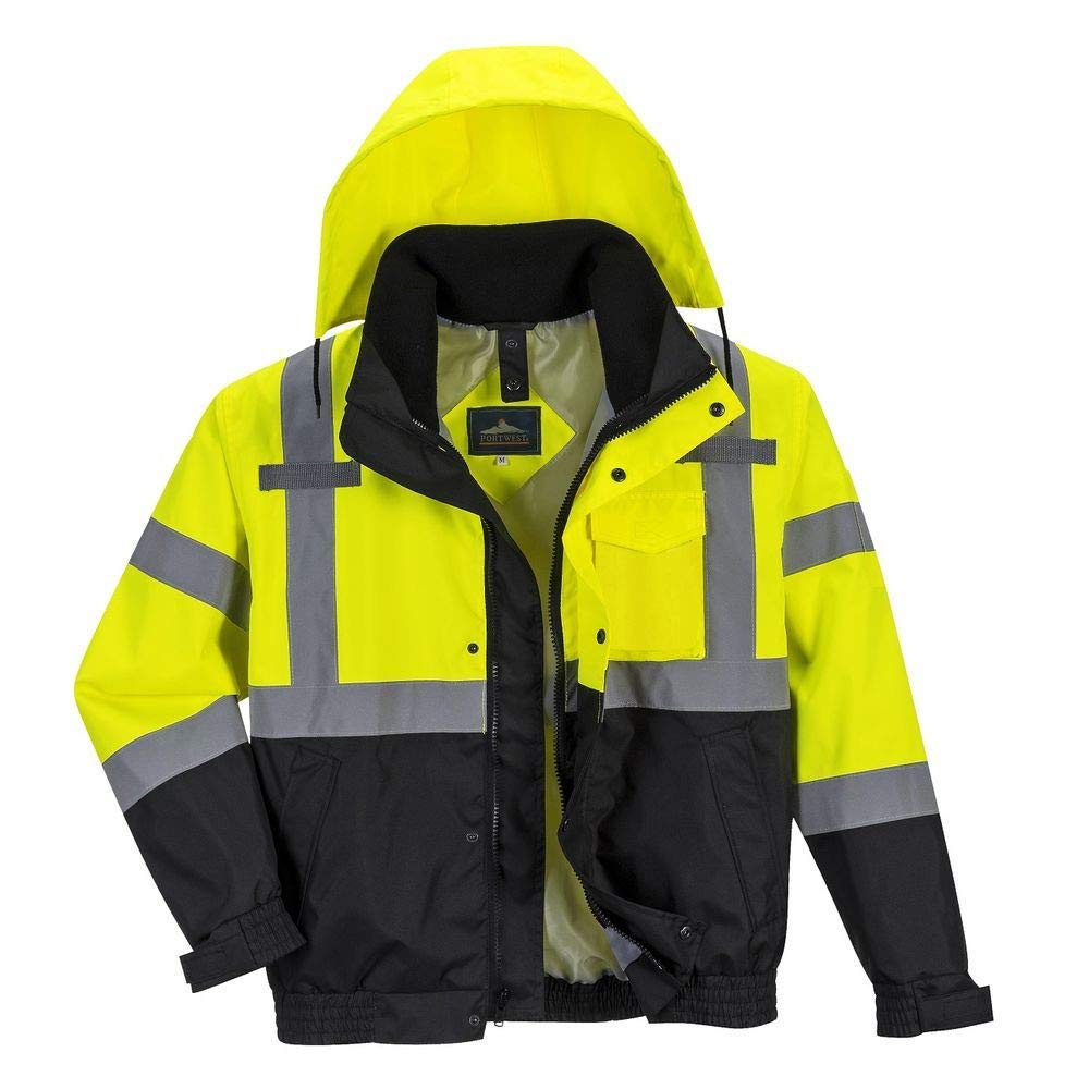 Portwest Blouson Haute Visibilité Premium 3 en 1, Couleur: Jaune/​Noir, Taille: S, S365YBRS