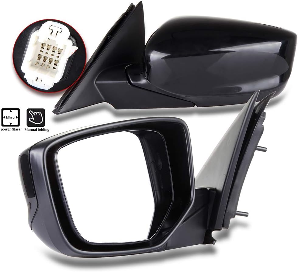 Driver Side View Mirror Fit 2008-2012 For Honda Accord Sedan, Door Mirror Power Operated Manual Fold Non-heated Black HO1320230