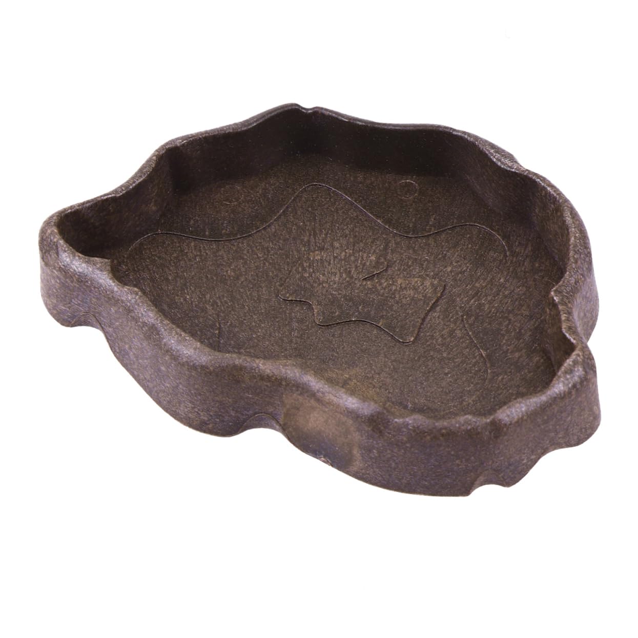 BESPORTBLE Reptile Food Bowl Resin Dish for Tortoise Lizard Gecko Compact Breeding Tray for Snacks and Water for Pets S Deep Coffee Color