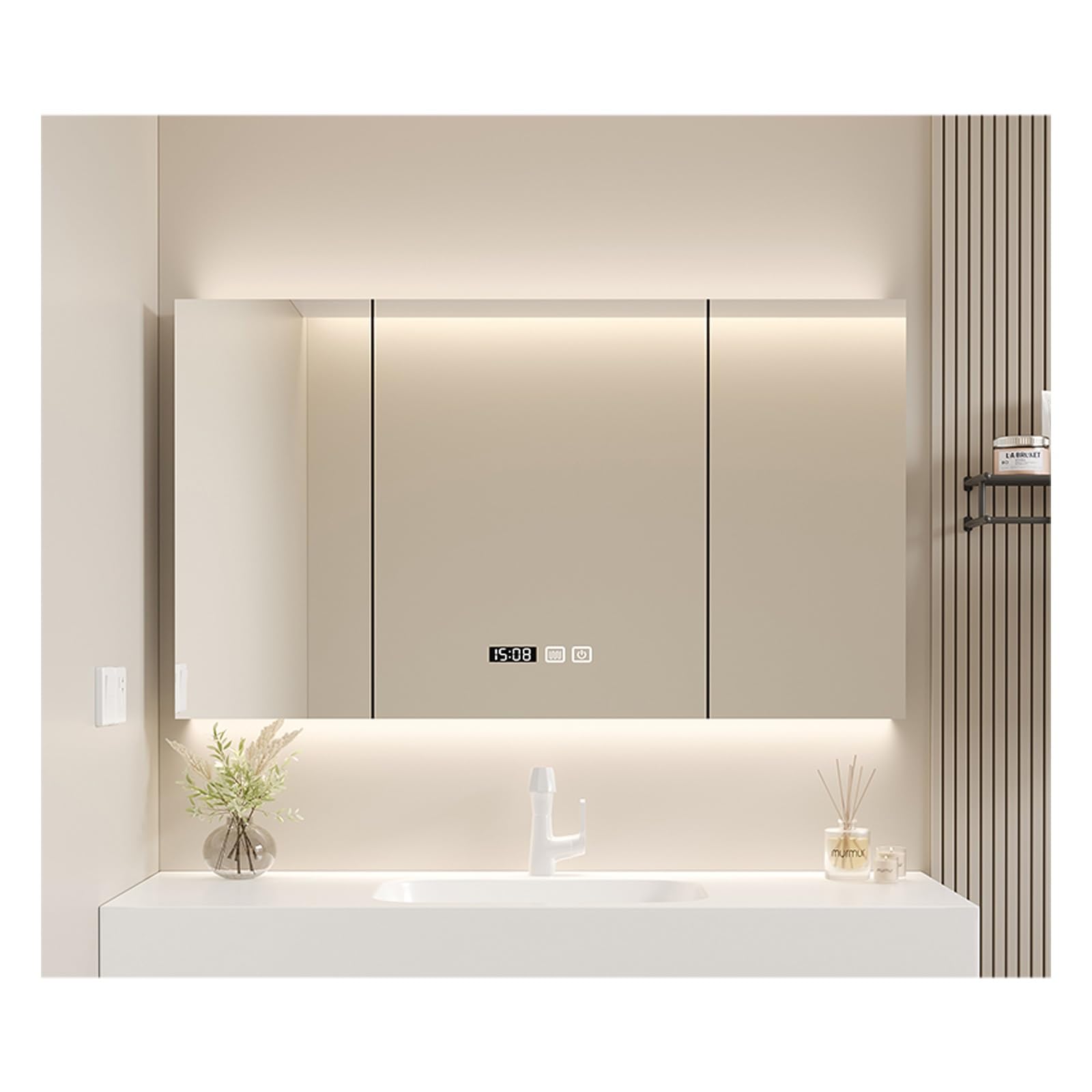FLYIODFCXV bathroom mirror cabinet, Suitable for Various Scenarios Such As Homes, Apartments, Hotels, Etc(90 * 70cm/35.4 * 27.5in)
