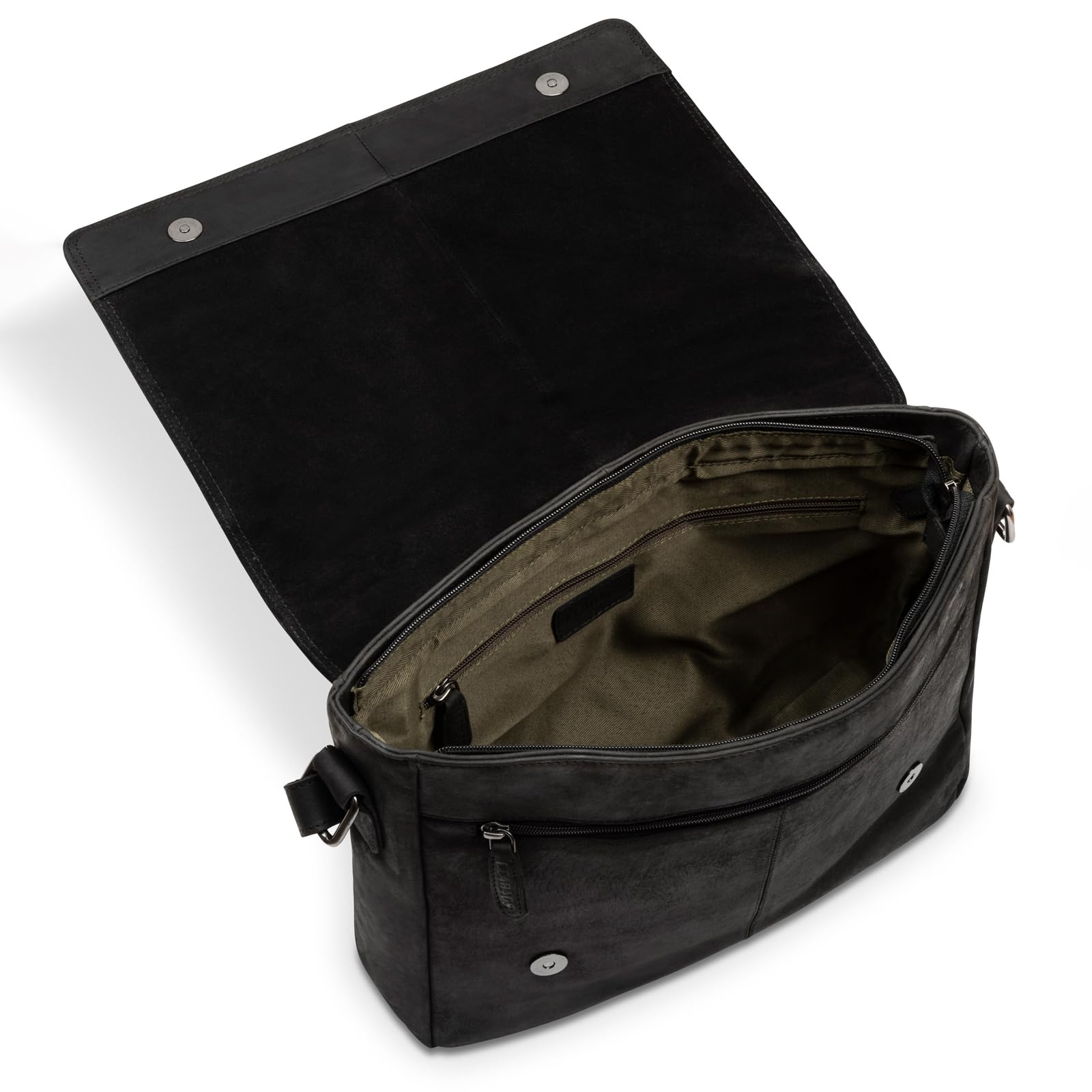LEABAGS Borsa a Tracolla in Pelle per Uomo e Donna | Borsa per Laptop in Vera Pelle fino a 14 Pollici | Messenger Bag con Tracolla | Borsa da Lavoro, Trasporto e a Mano