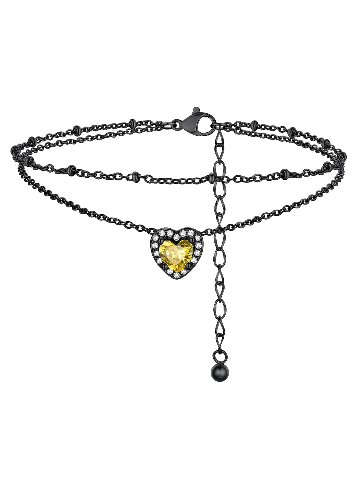 FindChic Birthstone Anklets for Women Layered Ankle Bracelets for Women