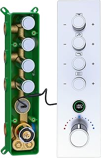 4 Way Thermostatic Digital Display Brass Shower Diverter Valve with Indi...