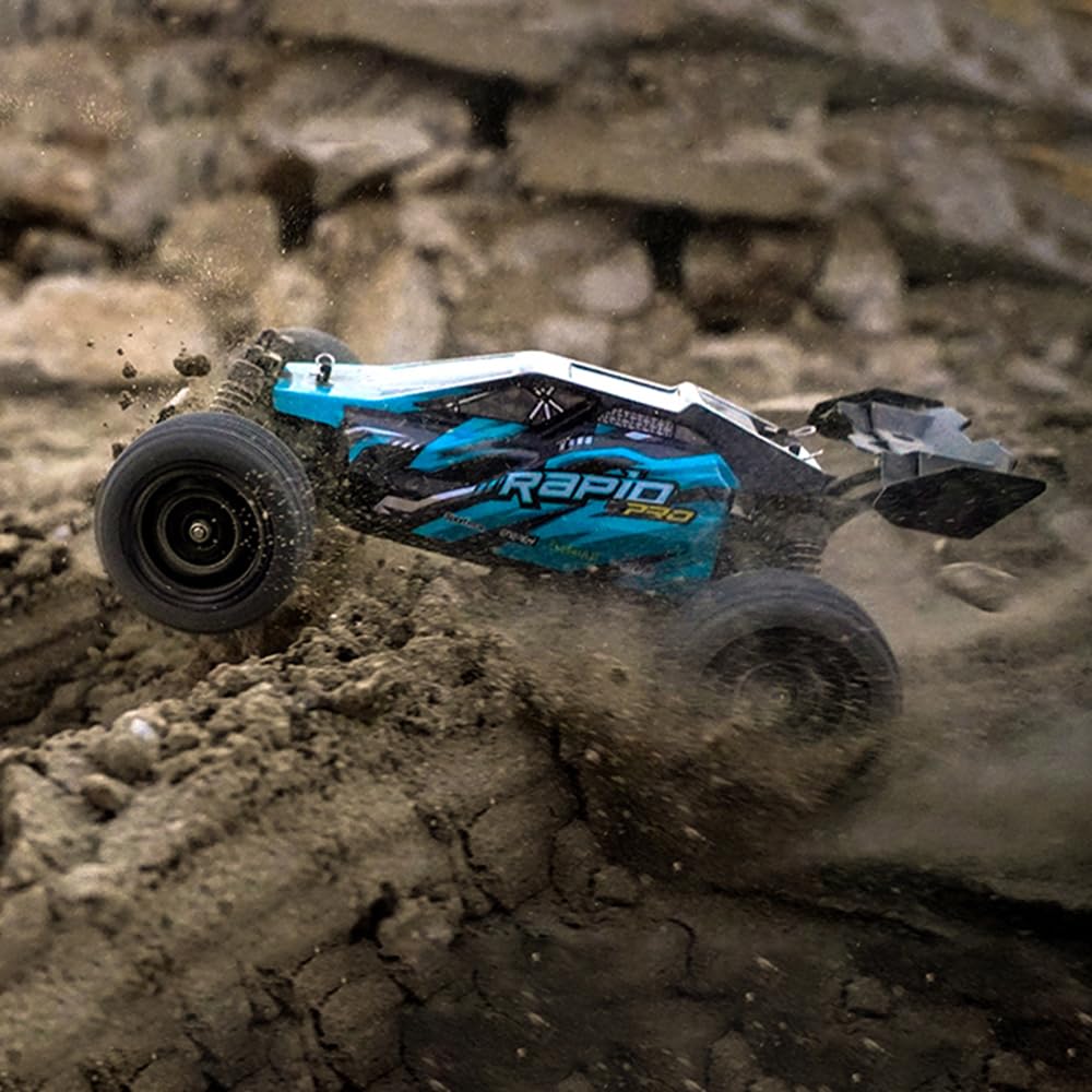 Zdalnie sterowany samochód dla dorosłych, 70 km/h, bezszczotkowy silnik RC, wysoka prędkość, Offroad Drift, 4WD Off Road Race Buggy, 3 baterie (niebieski)