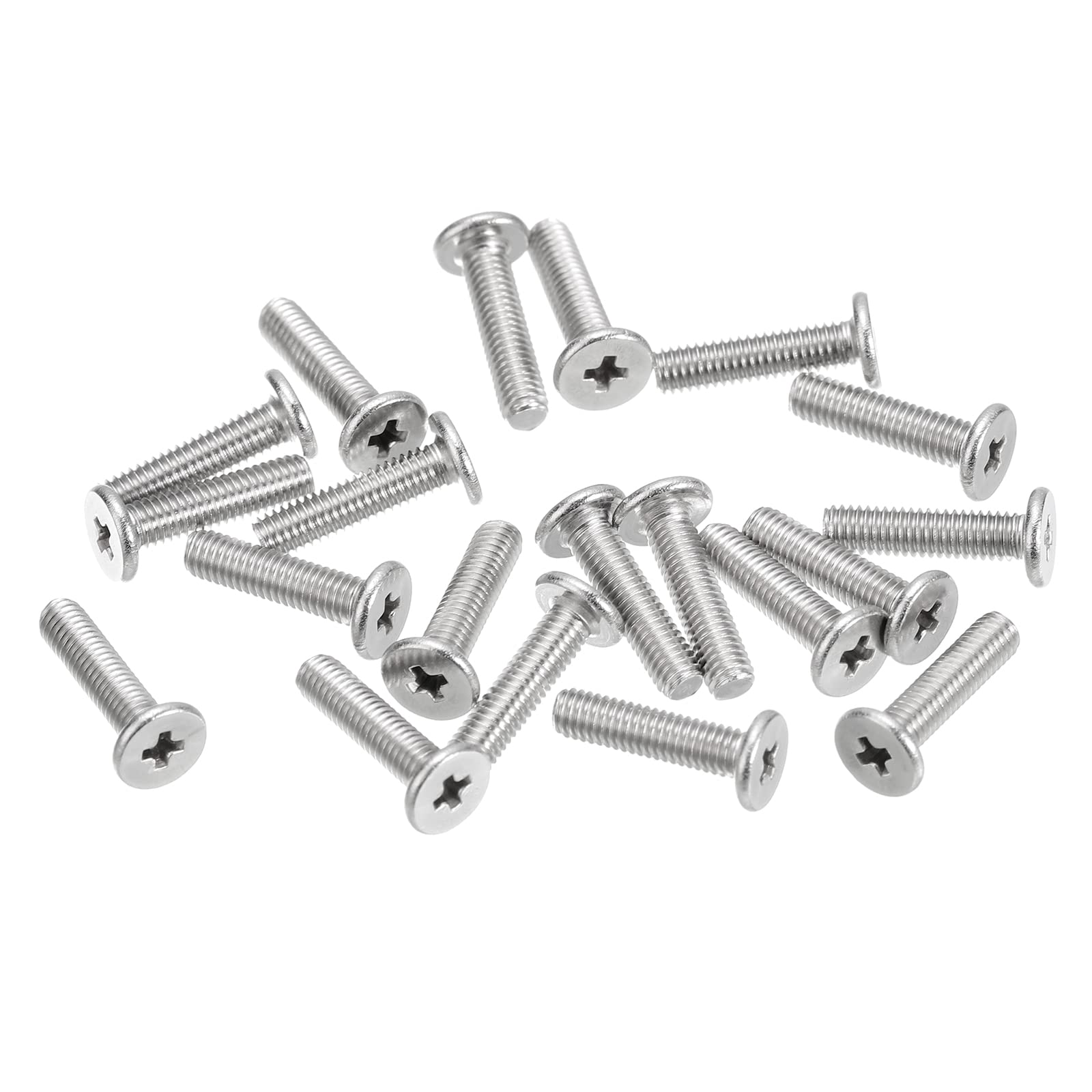 uxcell M3-0.5 x 12mm 50Pcs Flat Round Head Screws 304 Stainless Steel Phillips Drive Machine Screws Hardware Fastener for Furniture Connection-image-49