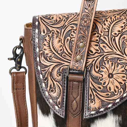 American Darling Briefcase Hand Tooled Hair On Genuine Leather Western Women Bag Handbag | for Cute Laptop4