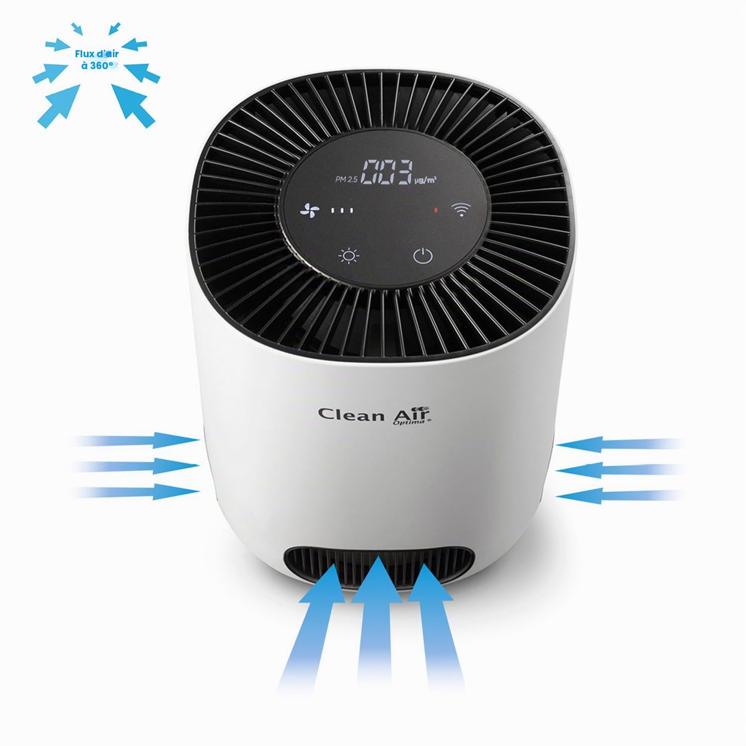 Clean Air Optima CA-502 Desktop Smart - Purificateur d'air intelligent HEPA UV-LED Ioniseur - Ventilateur silencieux : <10dB(A) en mode veille - Adapté aux pièces jusqu'à : 20m² / 50m³