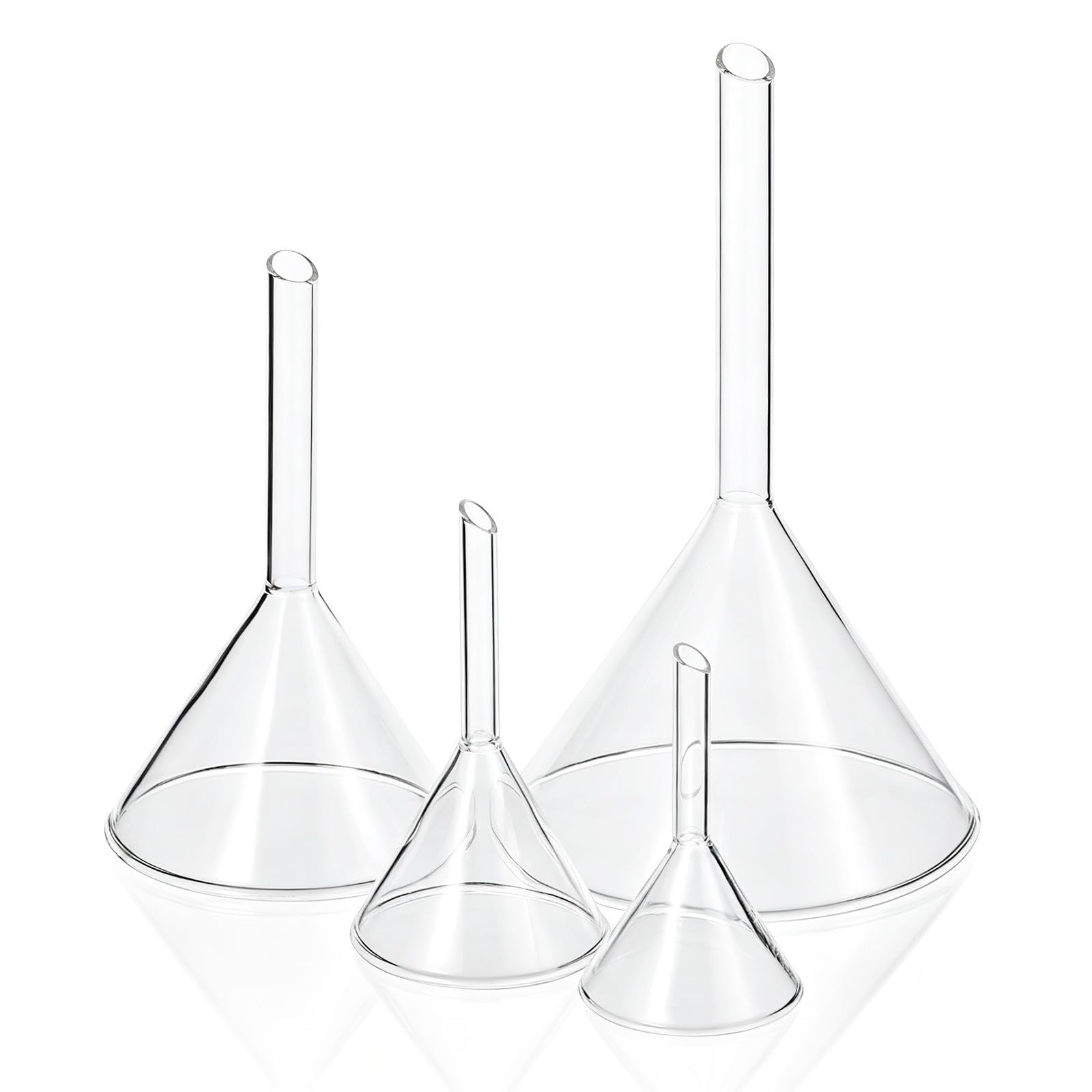 Glastrichter aus Glas, Dreieckig, Kurz, für Laborzwecke