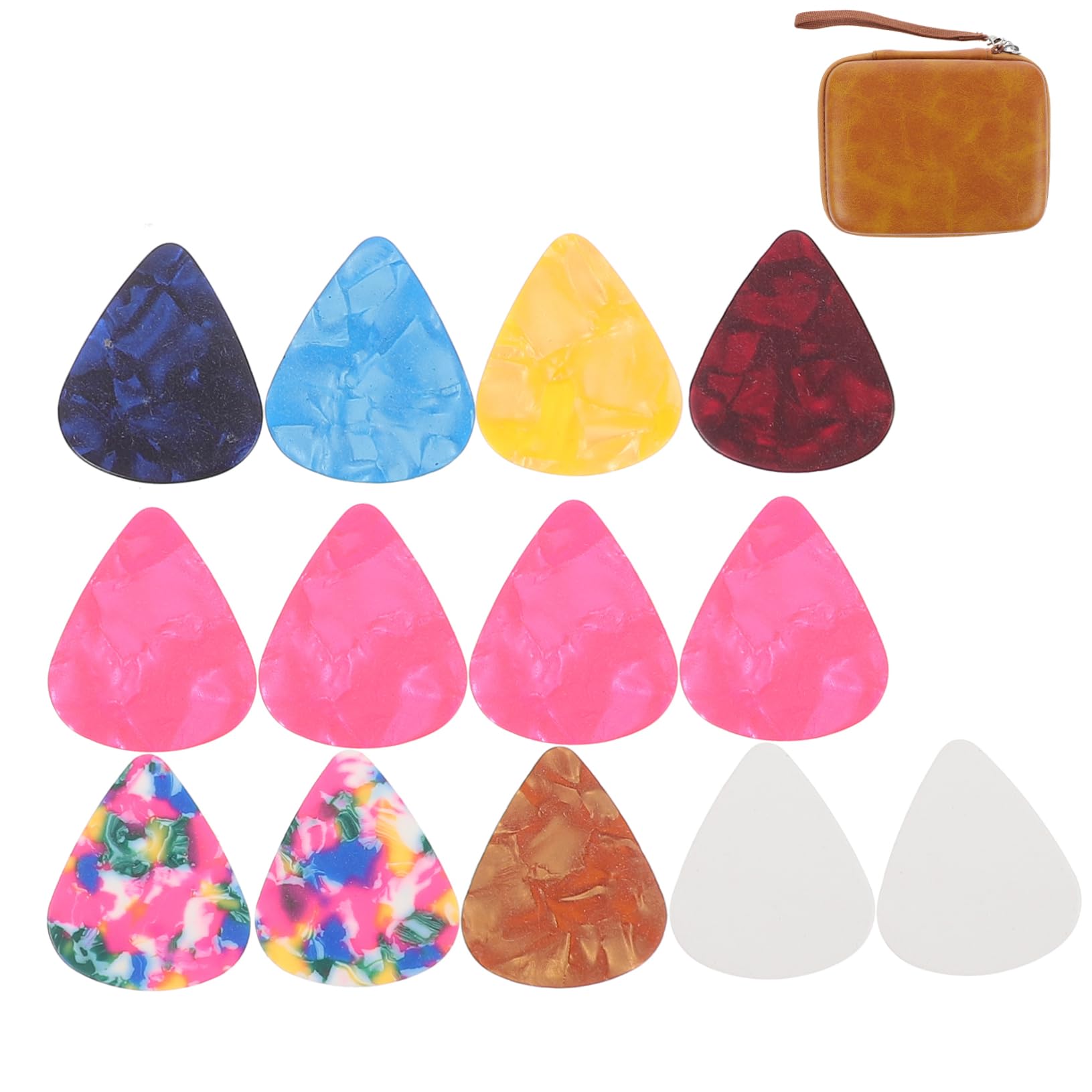 BESPORTBLE Guitar Pick Storage Bag with Picks Portable Organizer Pouch for Acoustic Electric Guitars Durable Lightweight Scratch Resistant Holder with Lanyard