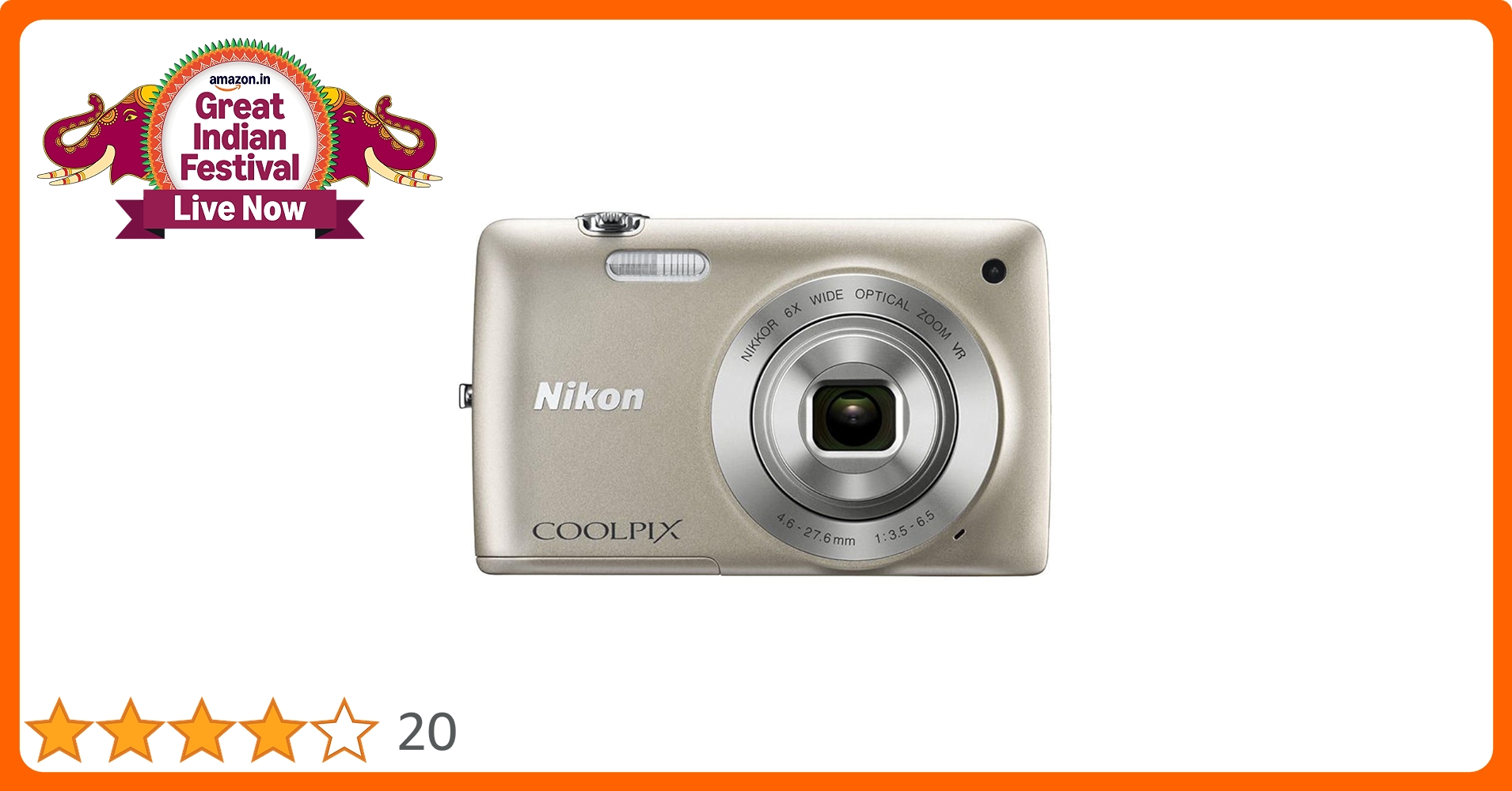 Buy Nikon Coolpix S4400 20.1MP Point and Shoot Camera