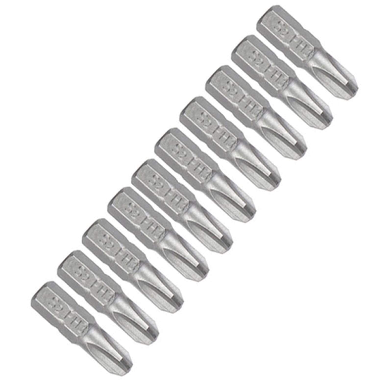 1 Inch PH0 PH1 PH2 PH3 Phillips Screwdriver Bit Set S2 Steel 1/4 6.35mm Hex Shank Electric Bits for Power Tools Easy to Carry(10PCS PH3 Set)