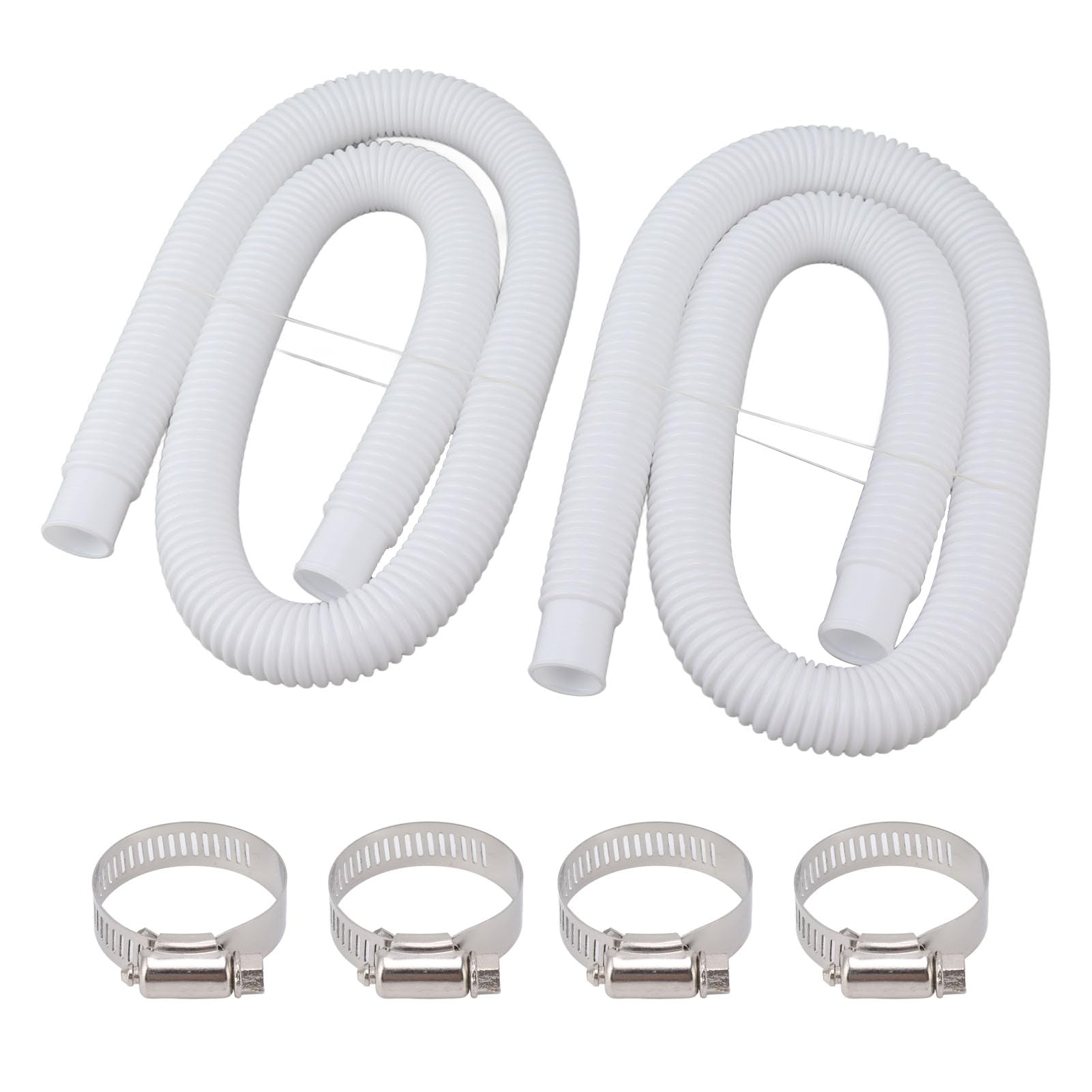 TOPINCN Replacement Pool Hoses and Clamps, Swimming Pool Water Hose, Cuttable PVC Hose for 300 330 530 1000 Gallon Pump