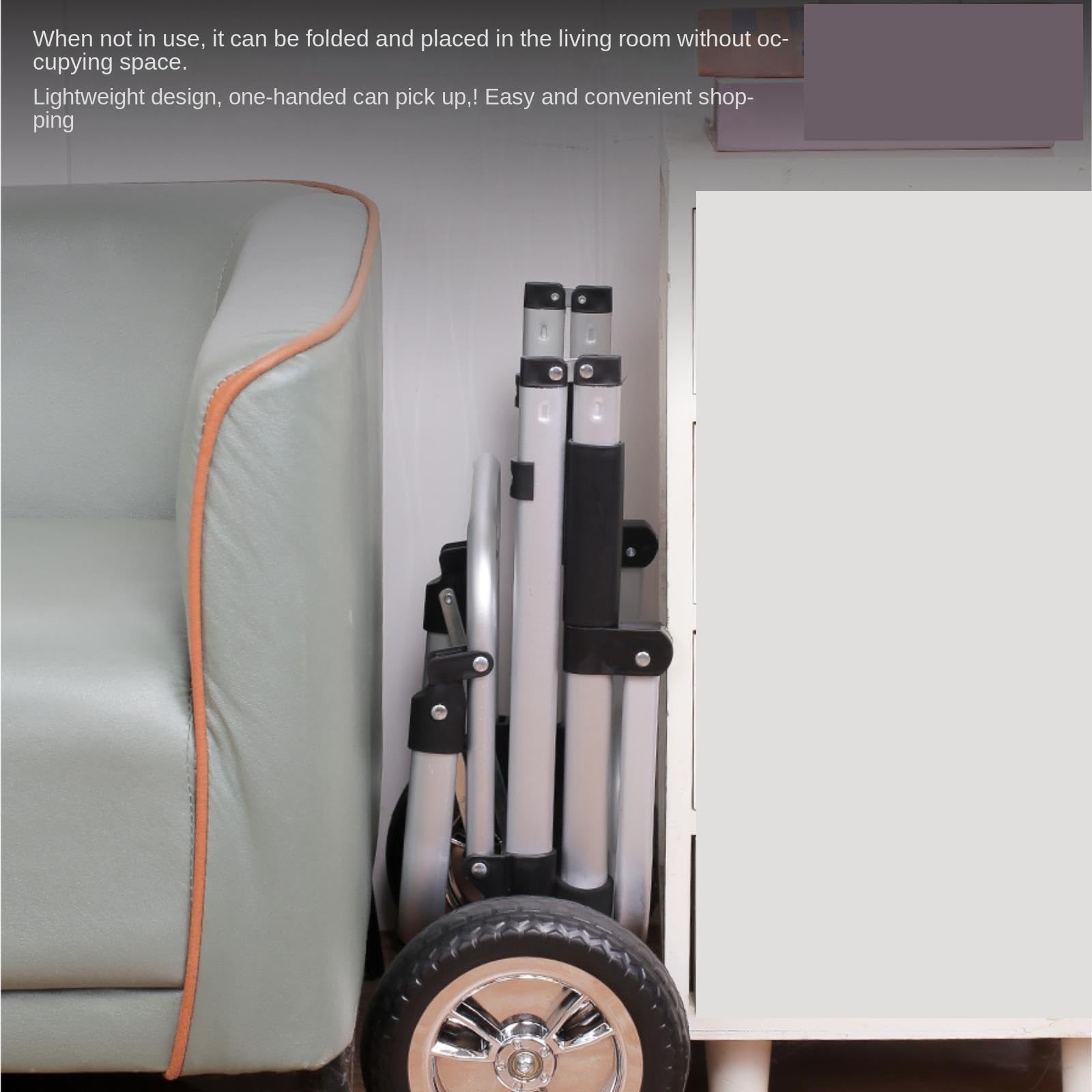 Carrello della spesa pieghevole con cestino rimovibile – Carrello portatile a sei ruote per un facile trasporto, ideale per la spesa e l'uso all'aperto