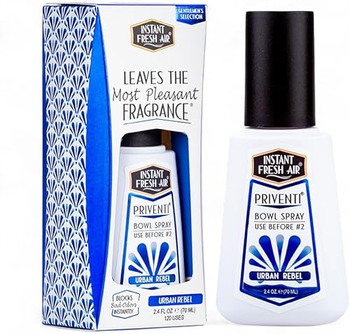 Signature PRIVENTI - Aerosol para inodoro para hombre, aroma urbano rebelde, espray de baño con tecnología Noxban para eliminar olores, tamaño de