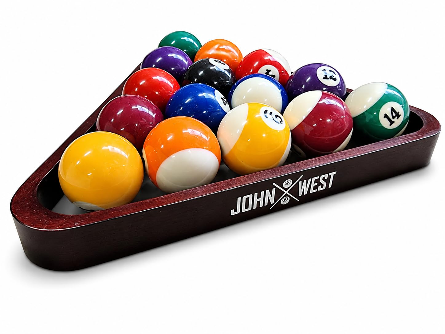 John West Triangolo per palle da biliardo 57 mm Mogano