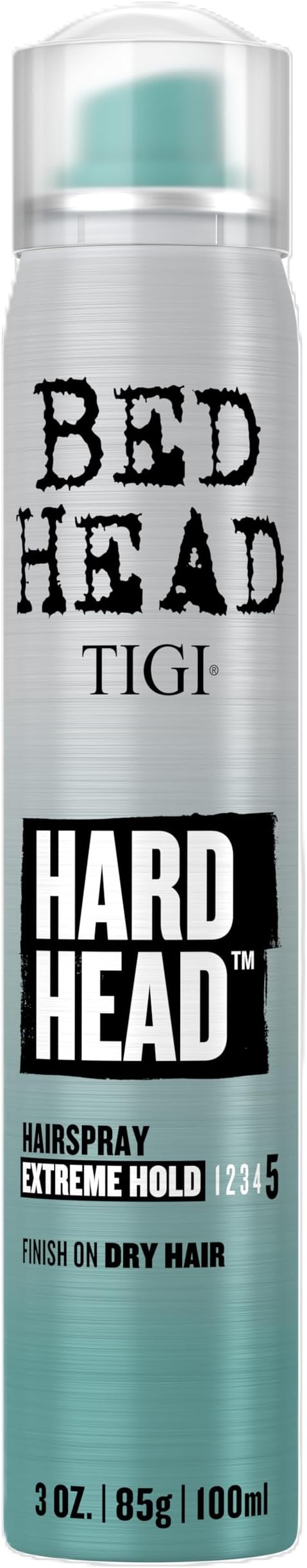 TIGI Bed Head Hard Head Hair Spray, Travel Size, Extra Strong Hold for All Day Style and All Hair Types, 3 oz