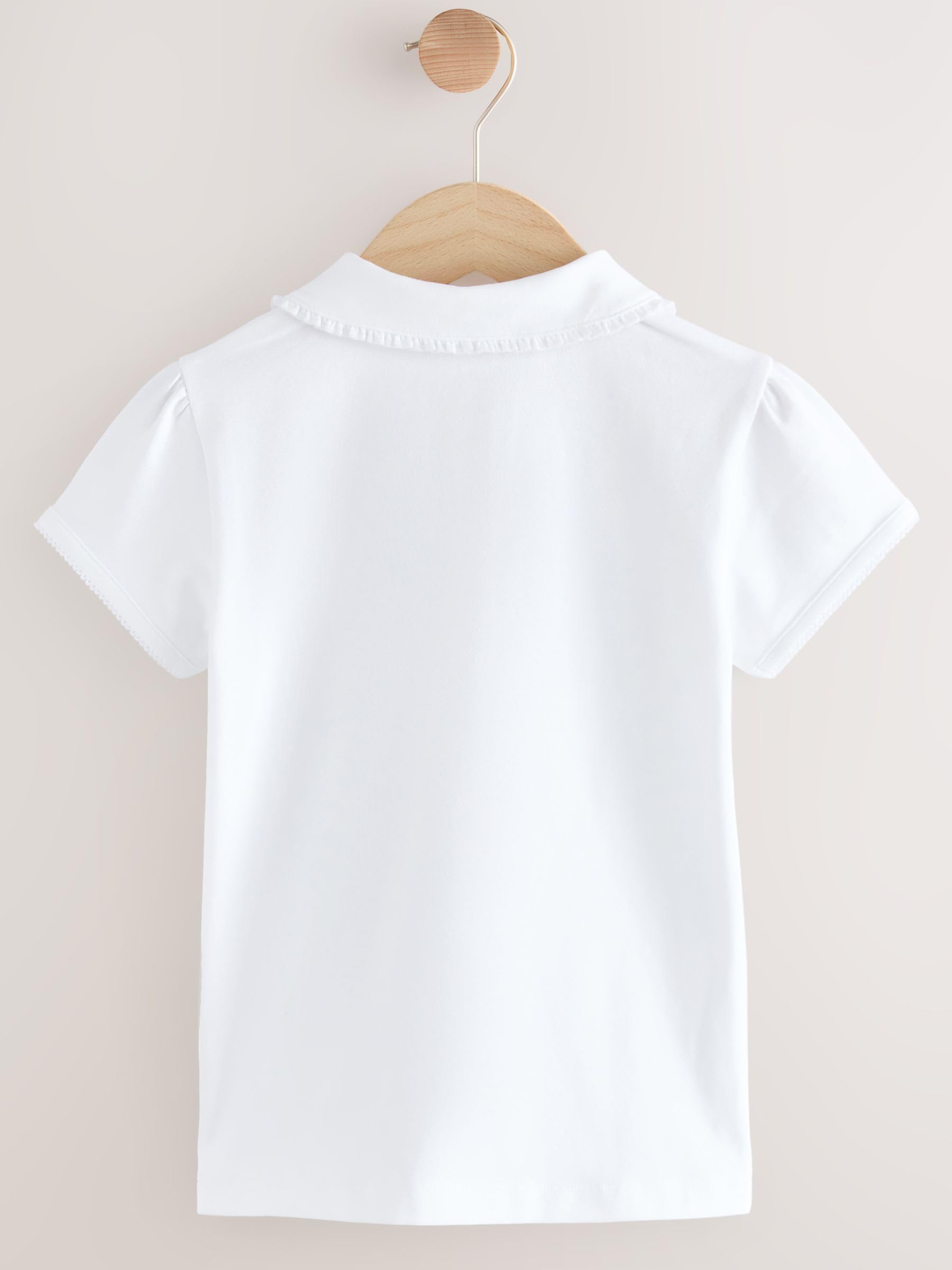 NEXT Mädchen Polo-Oberteile mit Rüschenkragen aus Baumwollstretch, 5er-Pack