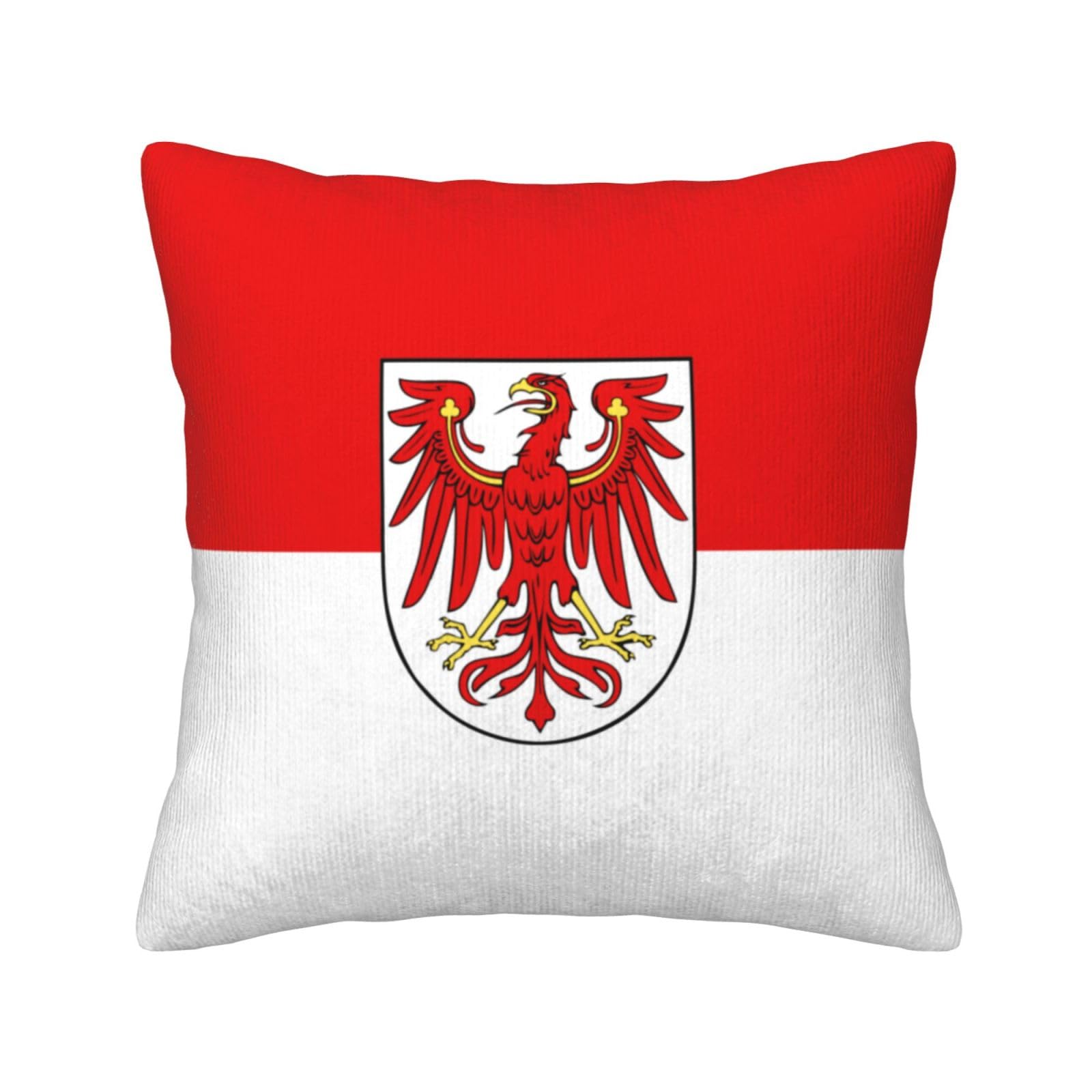 HGIUYDRD Brandenburg flag Print Corduroy Throw Pillow with Invisible Zipper Closure for Living Room, Couch and Bed