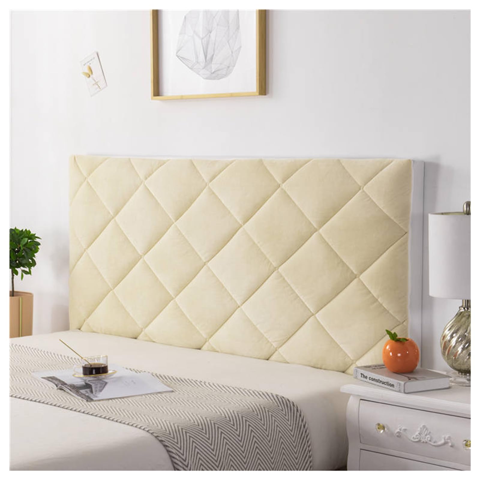 XJKH Headboard Cover for Beds - Padded Thicken Cotton Slipcover Protector | Dustproof Stretch Bed Head Covers for Twin Queen Full California King Size - Enhance Your Bed's Look!