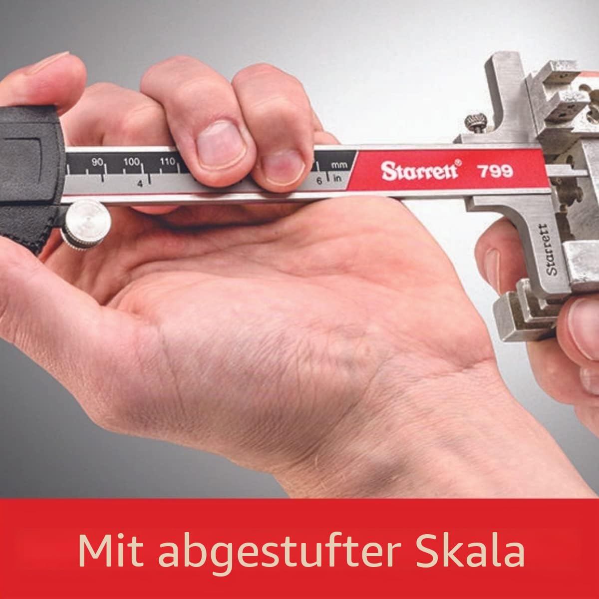 Starrett 798A-6/150 Digitaler Messschieber, Edelstahl, batteriebetrieben, Zoll/metrisch, 0-6" Bereich, +/-0,001" Genauigkeit, 0,0005" Auflösung, erfüllt DIN 862 Spezifikationen