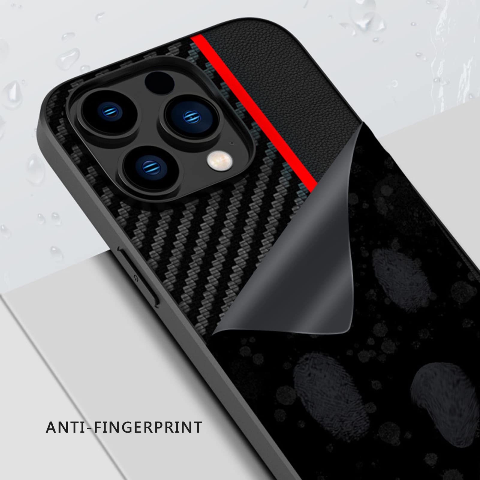 Cover per iPhone 14/14 Pro/14 Plus/14 Pro Max,Carbonio Custodia, Anti-Impronte Anti-Graffio, Morbido Resistente Paraurti in TPU,Giallo,14 pro 6.1