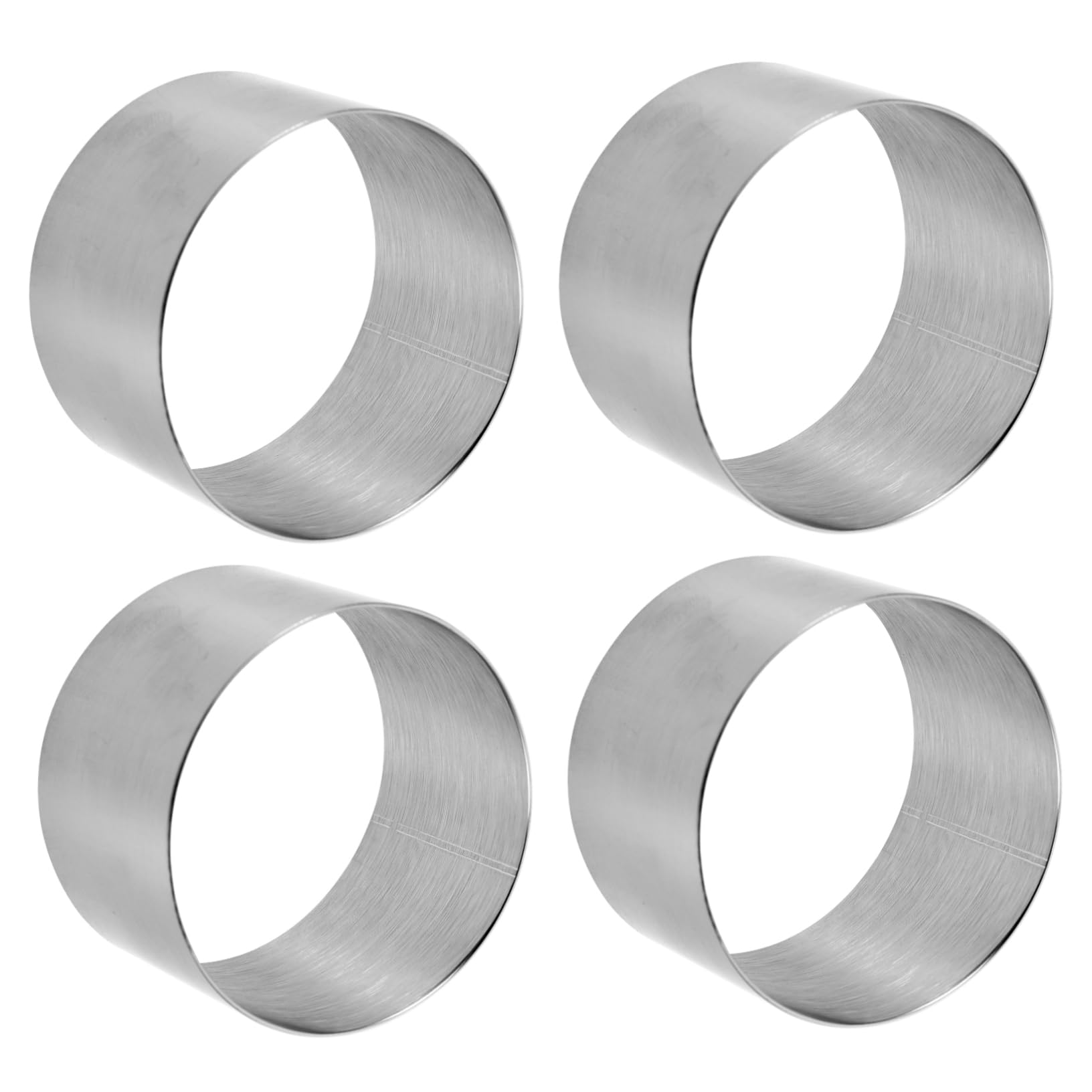 Mikinona 4pcs Stainless Steel Mousse Ring Baking Mold Circular Cake Cookie Cutter for Mousse Desserts Reusable Mould for Biscuits and Vegetable Shapes