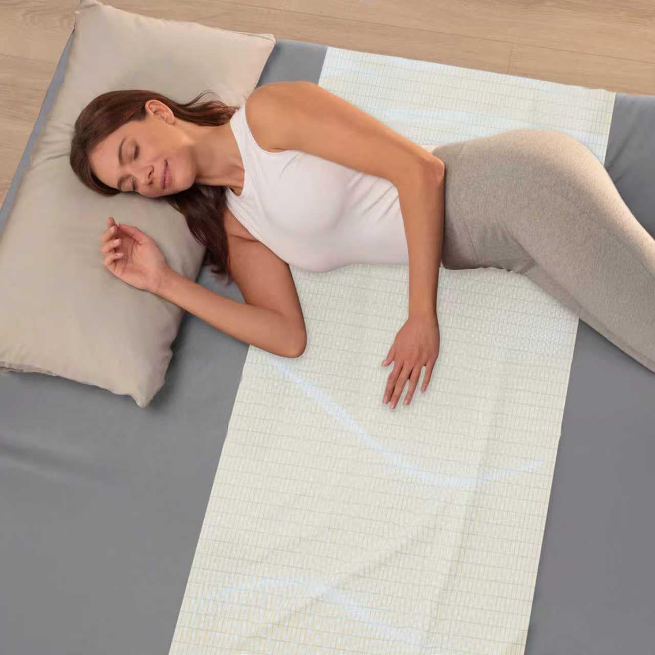 Grounding Sheets,Grounding Bedsheet,Organic Cotton + Silver Fiber,Grounding Sheets Sleeping Earth Grounded Mat, with Cord(White,35 * 90IN)