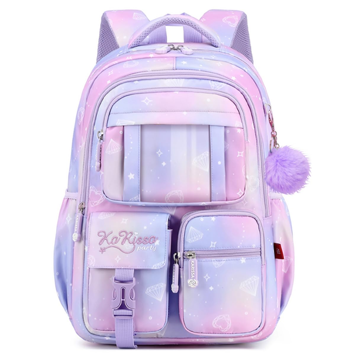 mygreen Kawaii Girls Backpack for School Cute Teenage Multiple Pockets Backpack Fashion Bookbag for Primary Elementary High School