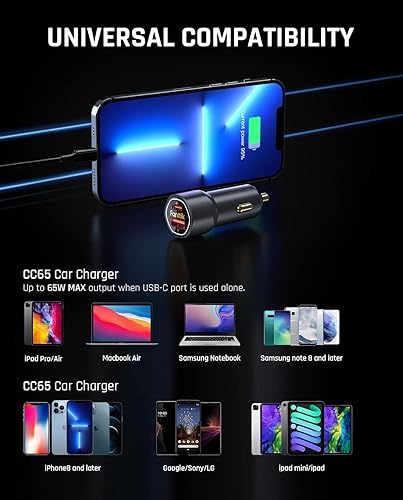 Miniatura 8 de Fanttik Inflador de neumáticos X8 APEX EV y adaptador de coche de carga rápida de doble puerto de 65 W