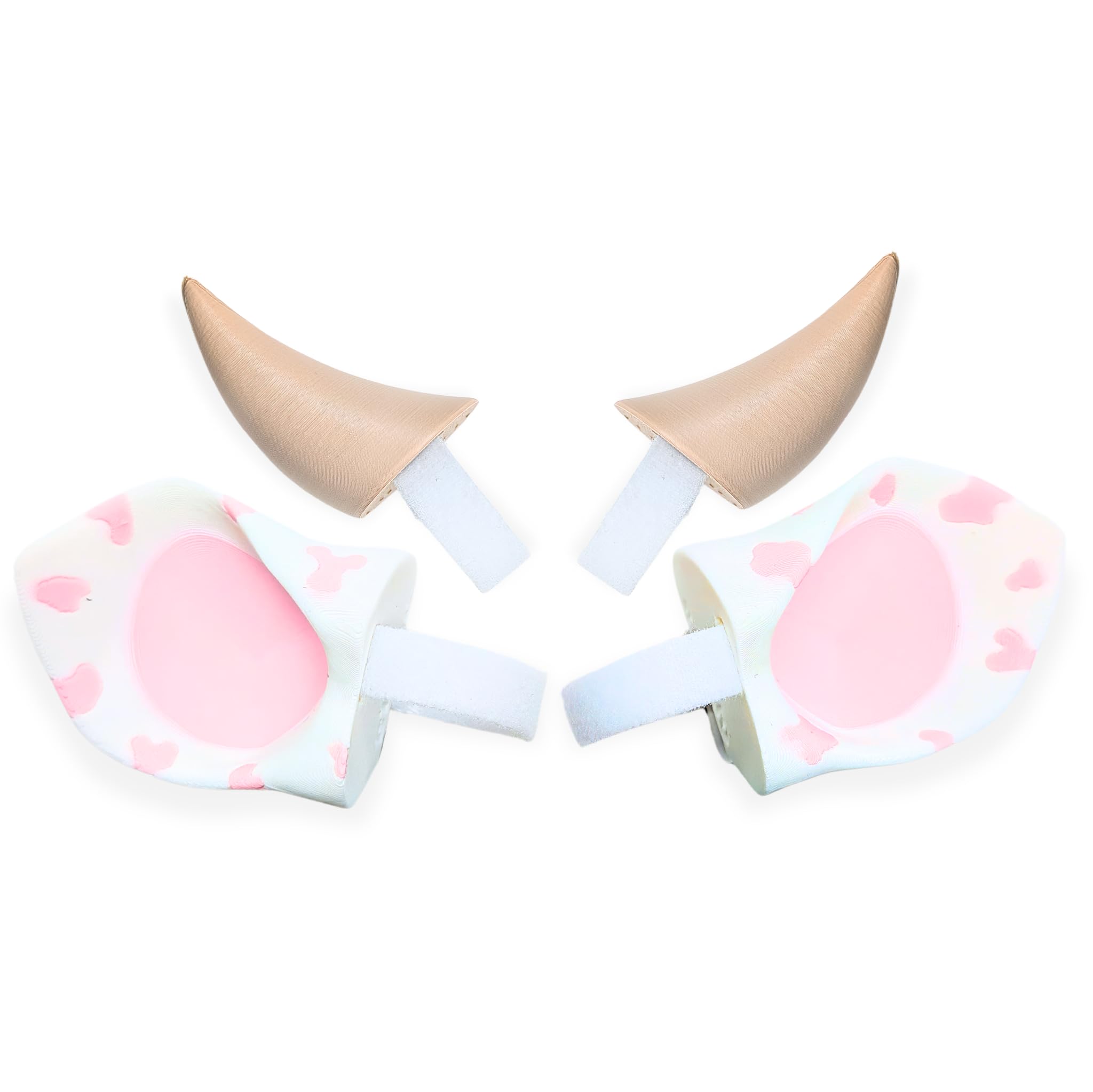 BeamTeam3D Cow Ears and Horns for Headphones, Cute & Fun Decorative Add-Ons for Gaming Headsets, Kids’ School Headphones, Compatible with Most
