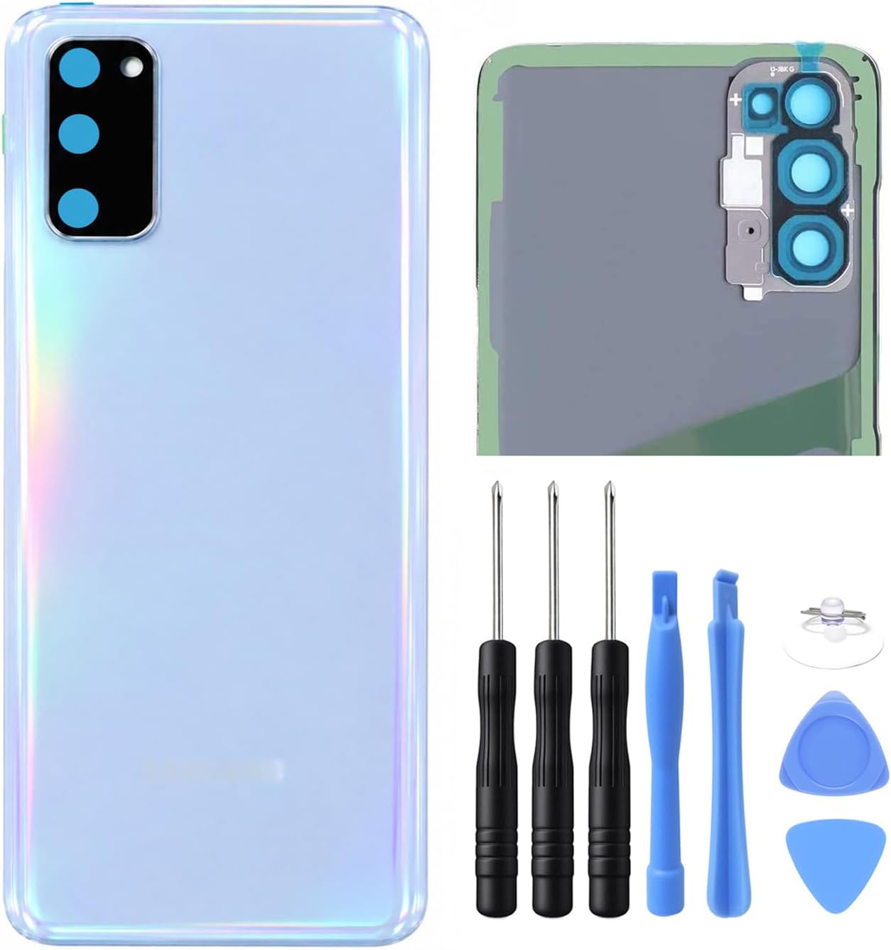ubrokeifixit Galaxy S20 Rear Back Glass Cover Replacement for Samsung Galaxy S20 G980F 6.2",S20 5G UW Verizon G981V,S20 5G G981 (S20 6.2-White)