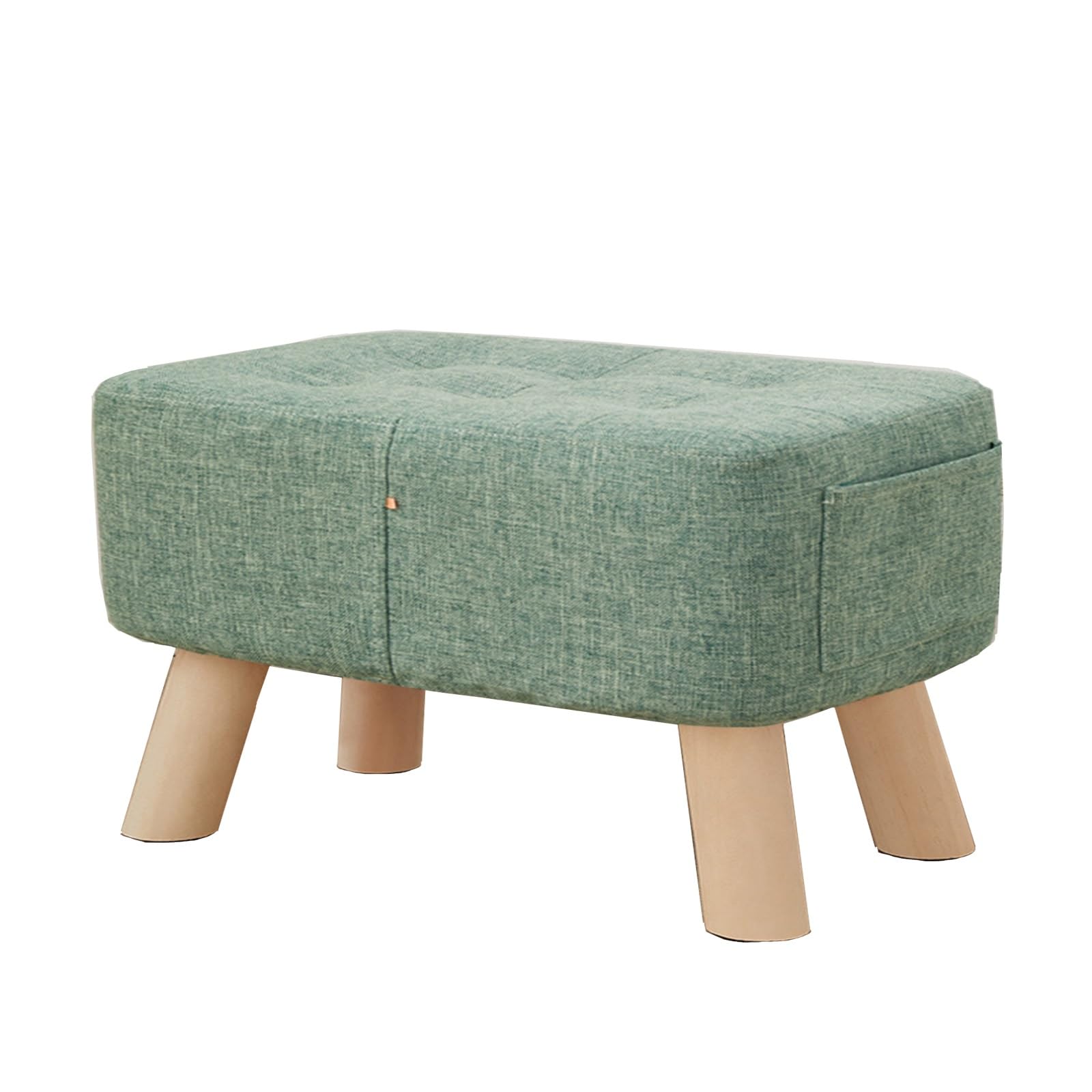 Banco rectangular moderno verde de 60 cm con cojín mullido para salón y dormitorio