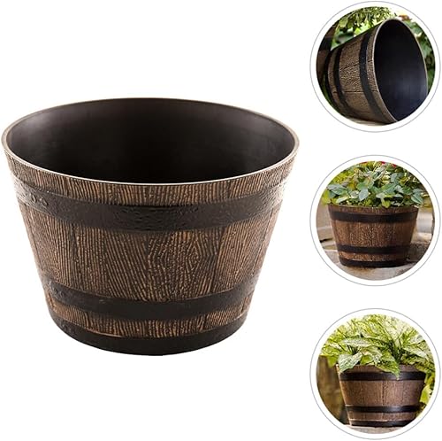 Miniatura 5 de Yardwe Maceta de entrenamiento de bonsái de resina de imitación para jardinería, maceta decorativa para balcón, diseño para plantas suculentas de