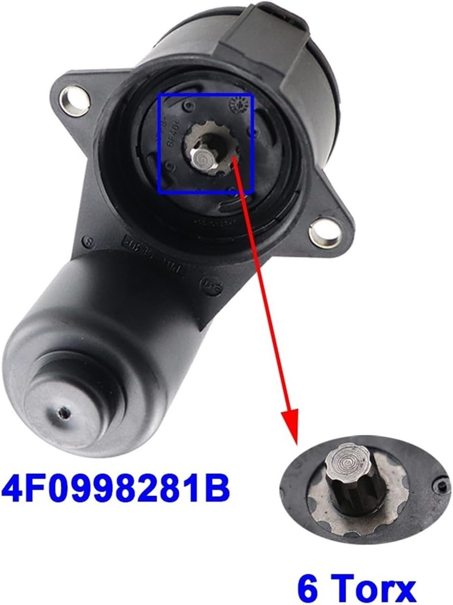Electronic Brake Caliper Actuator 1pcs Caliper Servo Motor Wheel Handbrake Brake 6 or 12 Torx Tooth Fit for A6 S6 Quattro 2005-2011 4F0 998 281A/B 4F0998281 Plug-and-Play Actuator Assembly(12 Torx Teeth)