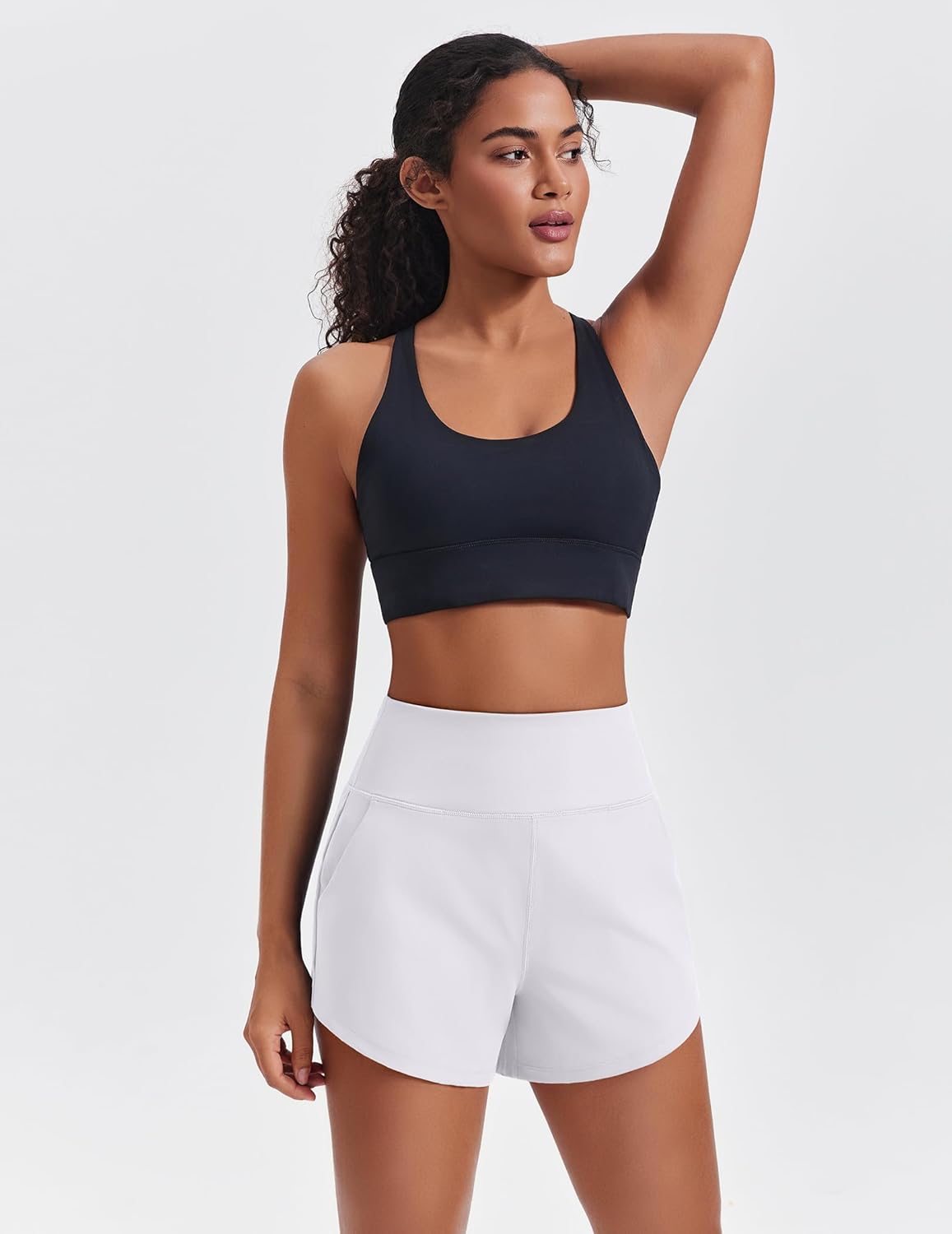 PINSPARK Women's 3.5" Running Athletic Shorts Unlined Naked Feel Workout Tummy Control Gym Yoga Dolphin Short with Pocket - Image 5